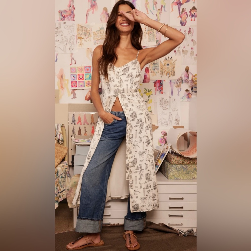 Lucky Brand Printed Simone Slip Dress
